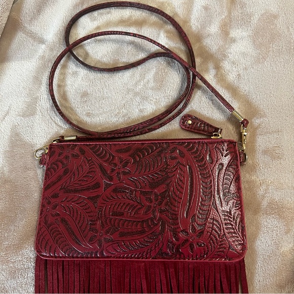 Free People Boho Red Fringed Crossbody bag - Picture 7 of 8